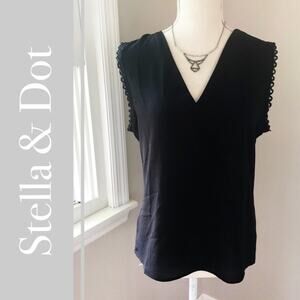 Stella & Dot Rae Sleeveless Top with Scallop Trim